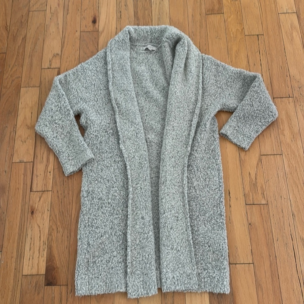 Loft | Soft | Light Gray | Open Front Long Sweater | Wool Blend | size M